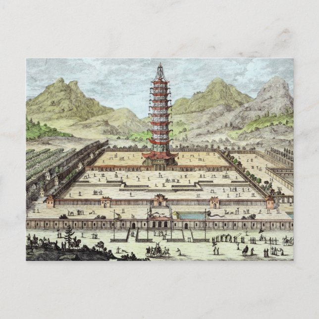 Der Porzellanturm von Nanking, Teller 12 von 'Ent Postkarte (Vorderseite)