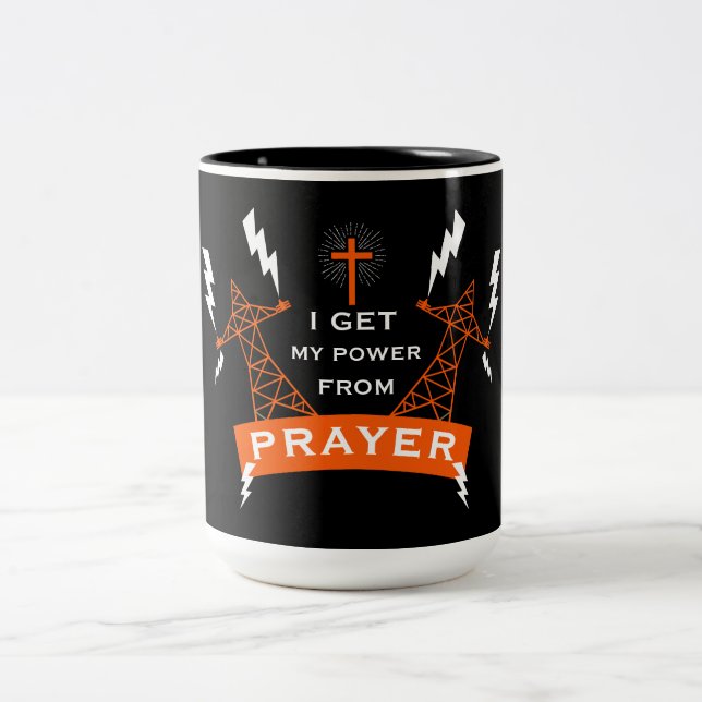 Der Power des Gebets Zweifarbige Tasse (Mittel)