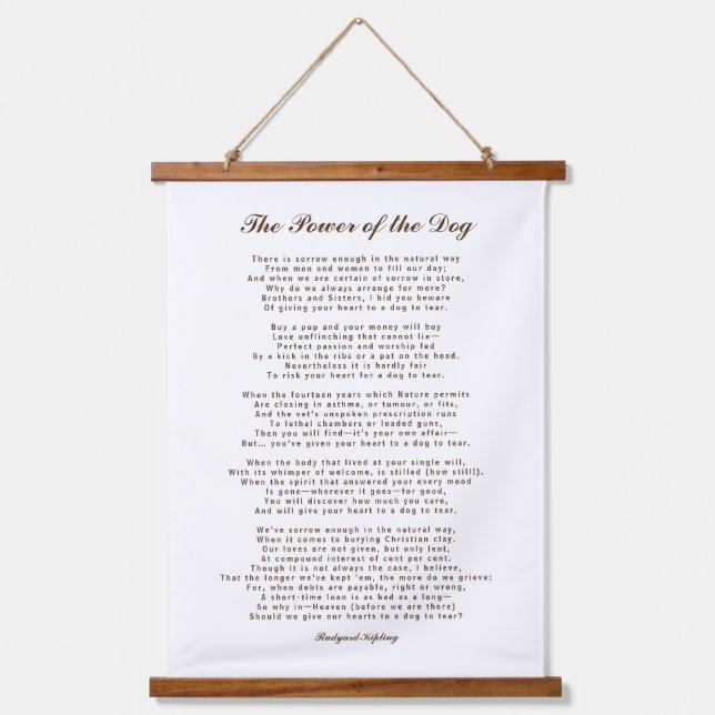 Der Power des Hundes von Rudyard Kipling Wandteppich Mit Holzrahmen (Vorderseite)