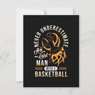 Der Power eines alten Mannes mit einem Basketball Dankeskarte