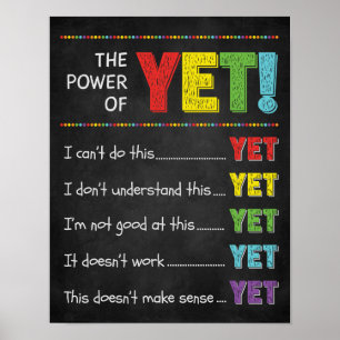 Der Power von dennoch Klassenwachstum Mindset Post Poster