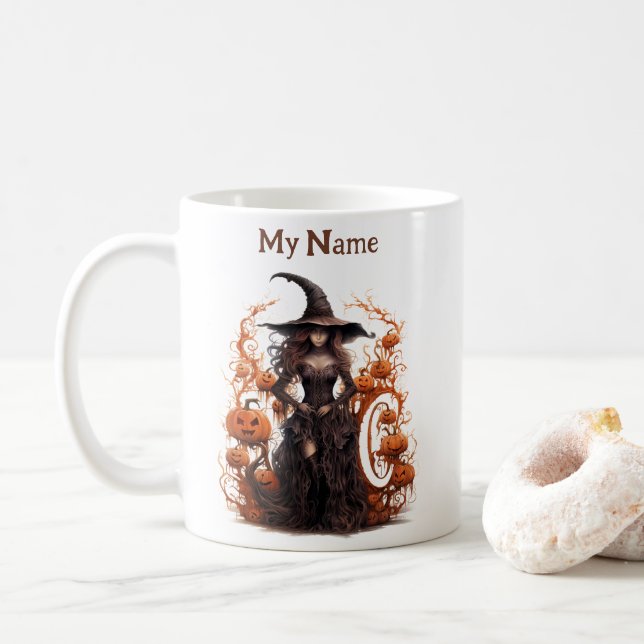 Der Power von Halloween: Halloween-Hexencup Kaffeetasse (Mit Donut)