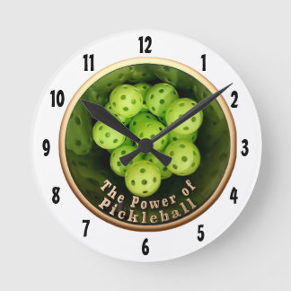 Der Power von Pickleball! Runde Wanduhr