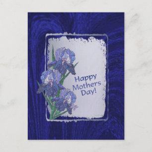 Der prächtige Iris-Blüten-Muttertag wünscht sich Postkarte