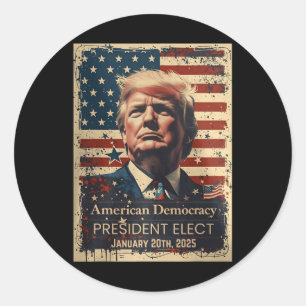 Der Präsident der amerikanischen Demokratie, gewäh Runder Aufkleber