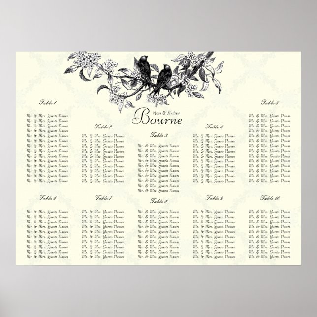 Der Preis beginnt bei $12.80 Tischnummern für Seat Poster (Vorne)