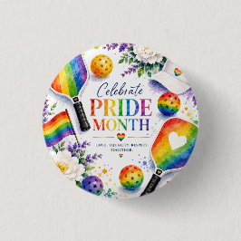 Der Pride Pickleball Regenbogen thematisiert Button