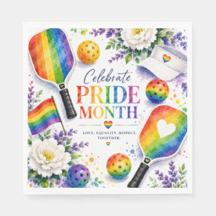 Der Pride Pickleball Regenbogen thematisiert Serviette