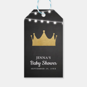 Der Prinz-Crown   Tafel Babyparty-Goldfolien-  Geschenkanhänger