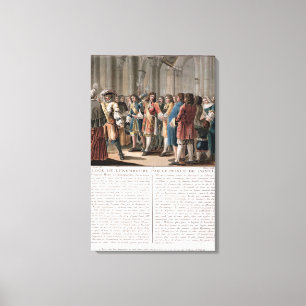 Der Prinz de Conti (1664-1709) preist den Herzog O Leinwanddruck