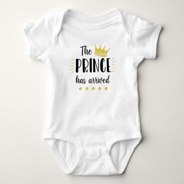 Der Prinz ist angekommen  Baby Strampler (Vorderseite)