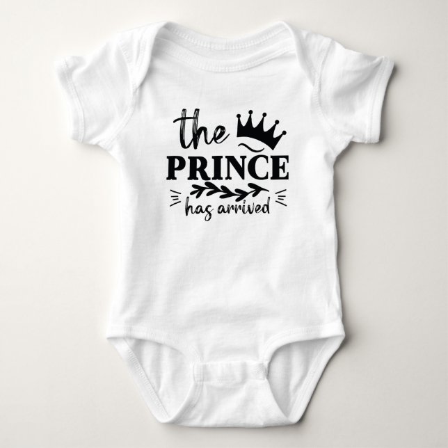 "Der Prinz ist da" lustiger Baby Bodysuit Baby Strampler (Vorderseite)