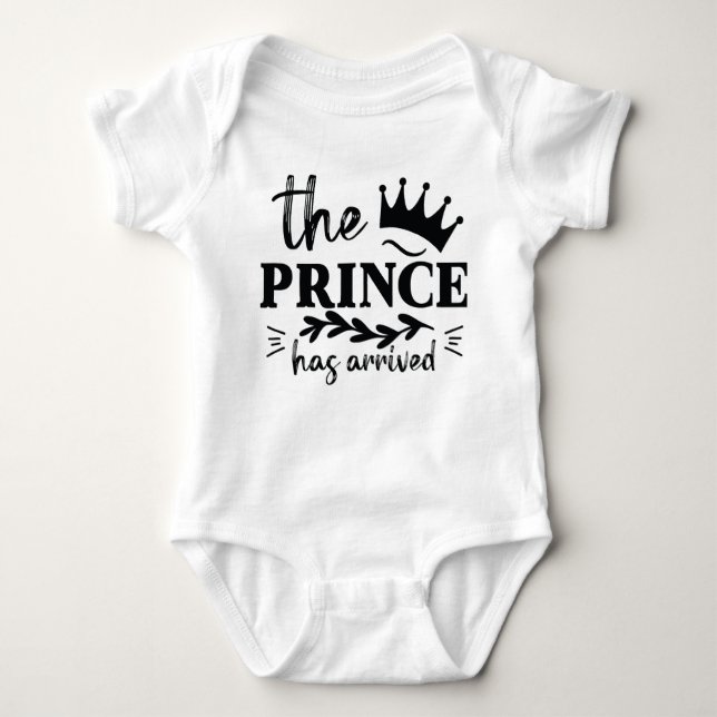 "Der Prinz ist da" lustiger Baby Bodysuit Strampler (Vorderseite)