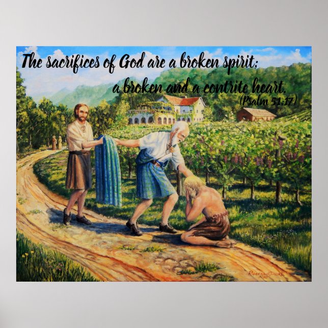 Der Prodigale Sohn, Vergebung, Weinberg, Psalm 51: Poster (Vorne)