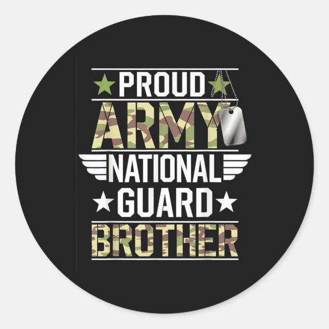Der Proud Army National Guard Brother Veterans Day Runder Aufkleber (Vorderseite)