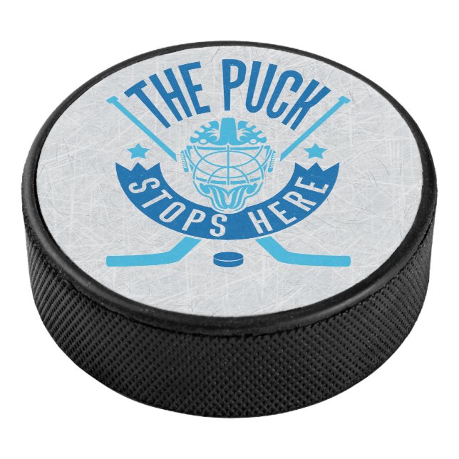 Der Puck hält hier Hockey Goalie Puck (3/4)