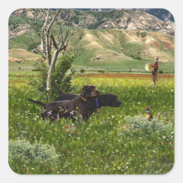 Der Pudelpointer Quadratischer Aufkleber