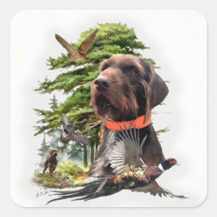 Der Pudelpointer Quadratischer Aufkleber