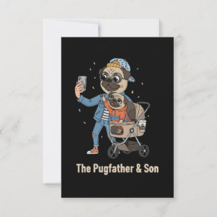 Der Pugfather & Sohn Lustiger Pug-Vater & Welpe Dankeskarte