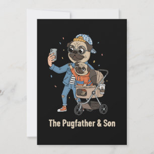 Der Pugfather & Sohn Lustiger Pug-Vater & Welpe Save The Date