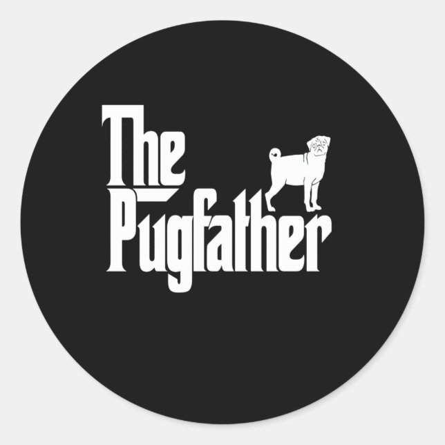 Der Pugvater Niedlich Hund Runder Aufkleber (Vorderseite)
