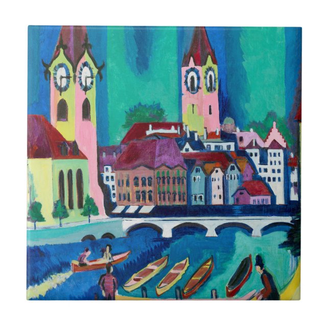 Der Puls der Stadt, Ernst Ludwig Kirchner Zürich Fliese (Vorderseite)