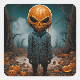 Der Pumpkin-Mann Quadratischer Aufkleber