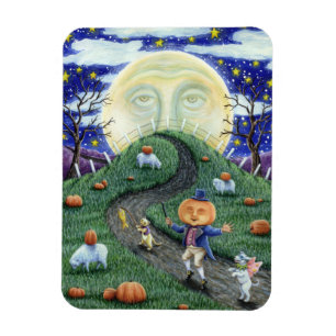 DER PUMPKIN-MANN TREFFT DEN MANN IM MUND, HALLOWEE MAGNET