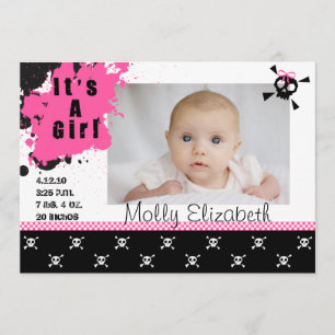 Der Punkrock-Geburts-Mitteilung des Mädchens Ankündigung