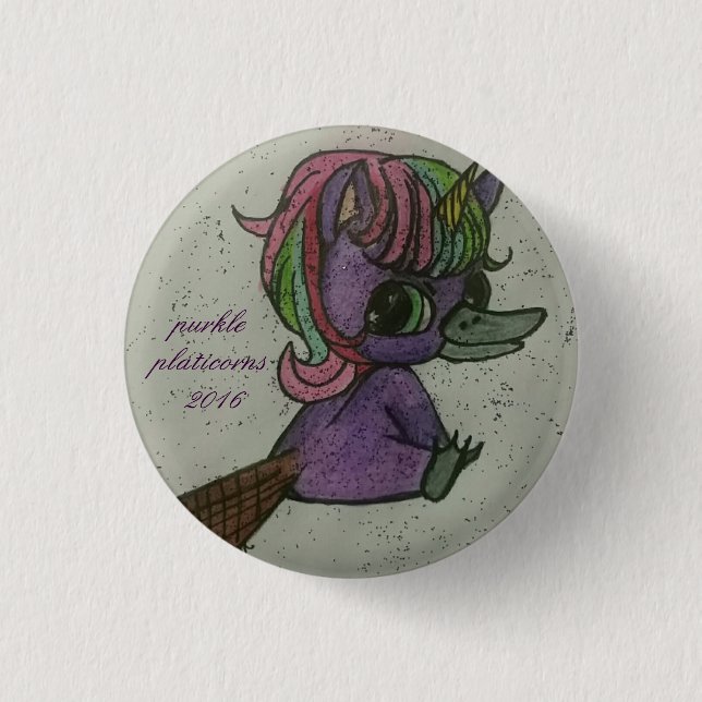 der purkle platicorns Team-Maskottchenknopf Button (Vorderseite)