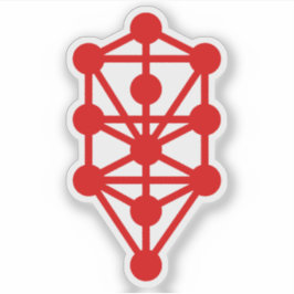Der Qabalistische Baum des Lebens (rot) Aufkleber