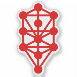 Der Qabalistische Baum des Lebens (rot) Aufkleber