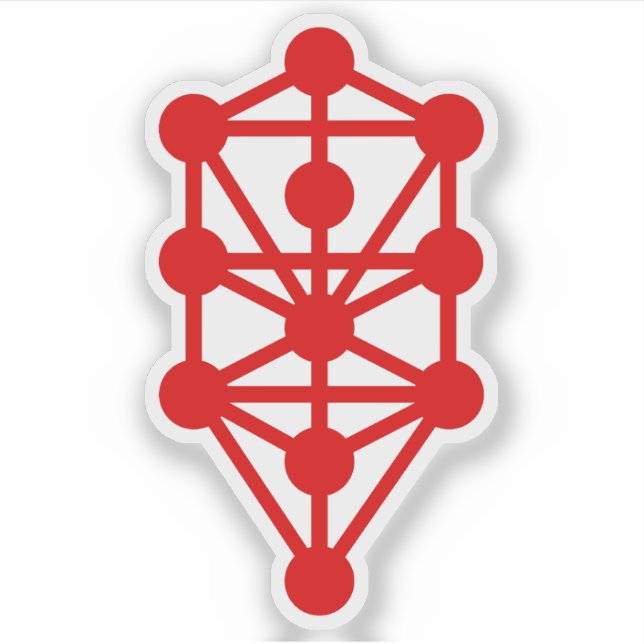 Der Qabalistische Baum des Lebens (rot) Aufkleber (Vorderseite)