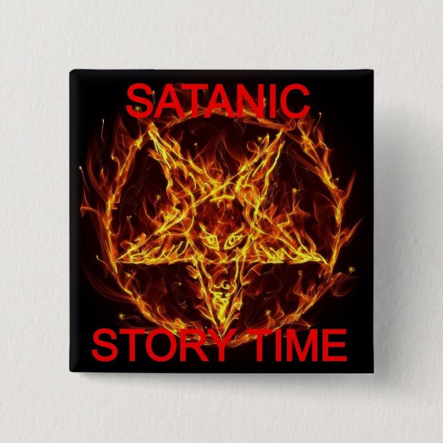 Der quadratische Knopf der satanischen Button (Vorderseite)