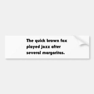 Der Quick Brown Fox spielte Jazz... T - Shirt PayP Autoaufkleber