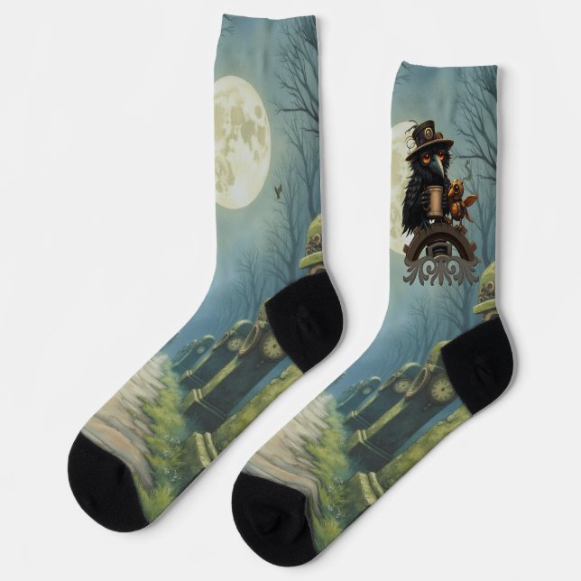 Der Rabe, angetrieben von Kaffee Socken (Linkes Detail)