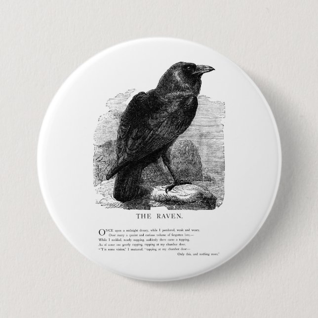 Der Rabe durch Edgar Allen Poe Button (Vorderseite)