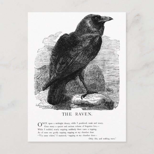 Der Rabe durch Edgar Allen Poe Postkarte (Vorderseite)