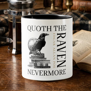 Der Rabe spricht Niemalsmehr Literarischer Buchlie Zweifarbige Tasse