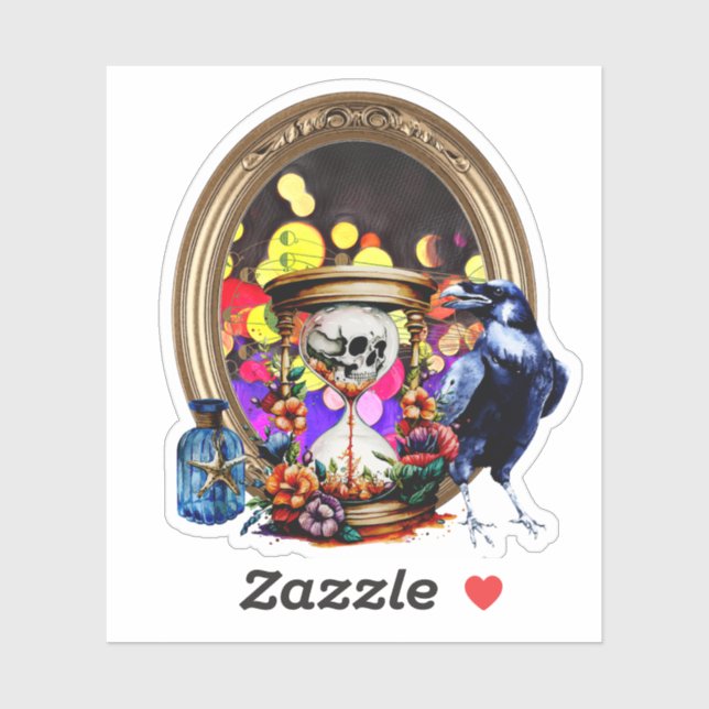 Der Rabe und das Schädelstollen Aufkleber (Blatt)