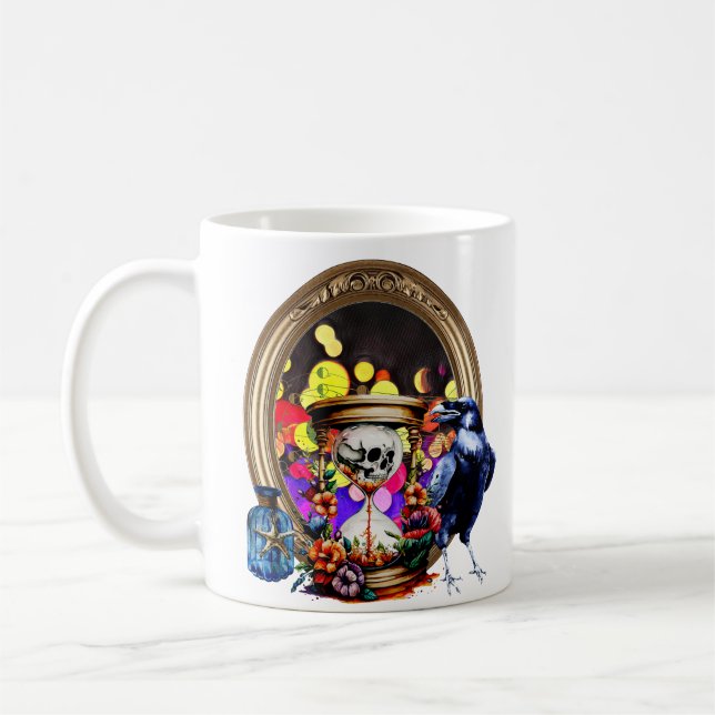 Der Rabe und das Schädelstollen Kaffeetasse (Links)