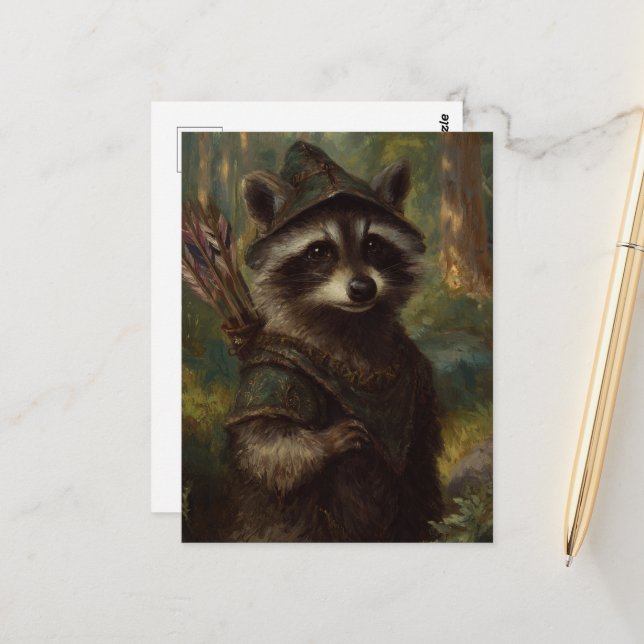 Der Raccoon Archer Postkarte (Vorderseite/Rückseite Beispiel)