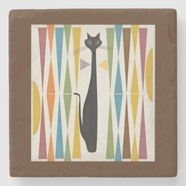 Der raffinierte Cat Stone Untersetzer (Vorderseite)