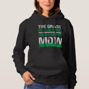 Der Rasenmäher, der im Gras steht, ruft die Arbeit Hoodie