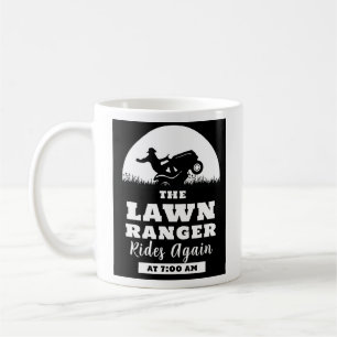 Der Rasenmäher fährt wieder auf Rutsche Kaffeetasse