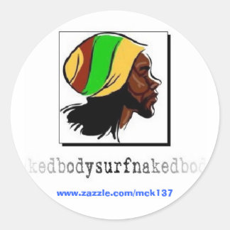 Der Rasta-Aufkleber von BSN Bodysurfing Apparel Runder Aufkleber