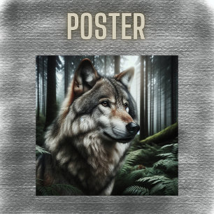 Der rätselhafte Wolf des Waldes Poster