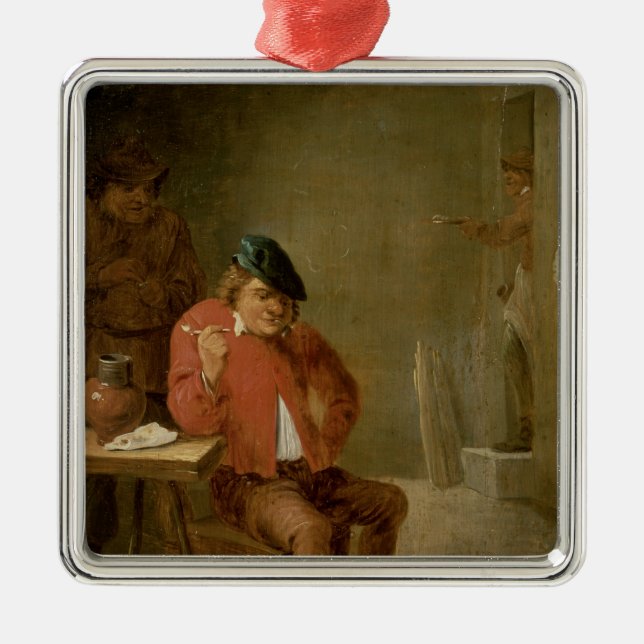 Der Raucher Silbernes Ornament (Vorne)