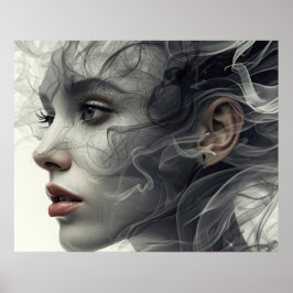 Der rauchige Schleier auf der Wand einer Frau im Q Poster