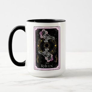 Der Raven Tarot Card Celestial Moon Pink Black Tasse